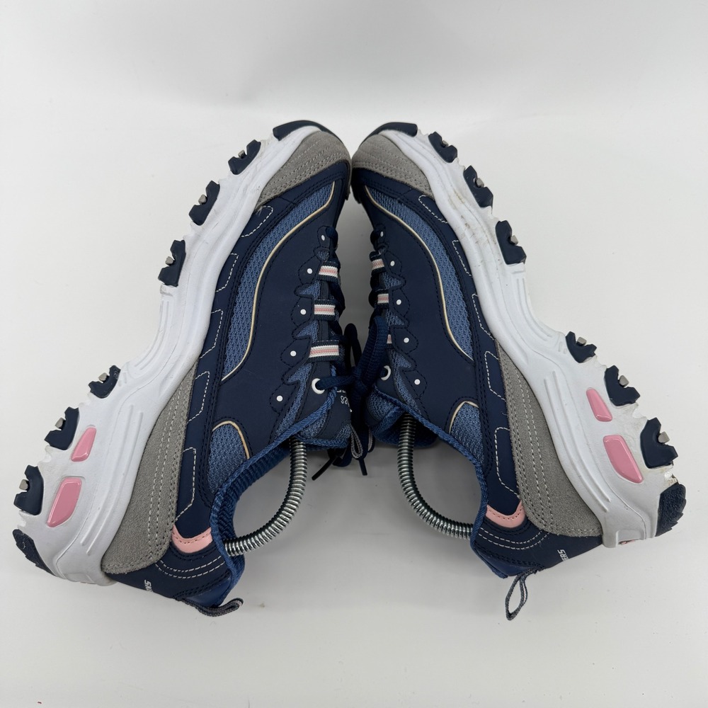 Skechers DLites Fresh Start Navy Blue Pink Sneakers 11947 Womens Size 8.5 - Picture 7 of 10